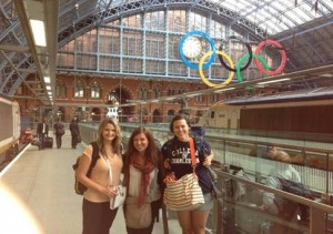 Kristin, Whitney, and Alexandra at St. Pancras Station in London