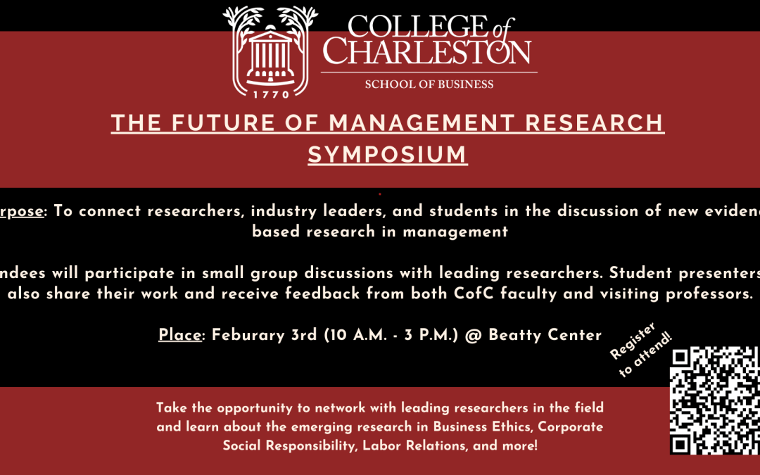 Charleston School of Business to Host Management Scholars in Upcoming Research Symposium