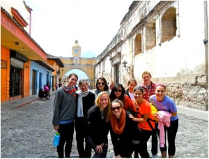 Dr. Verlinden with CofC students during Alternate Spring Break in Guetemala.