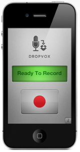 screenshot of the recording app Dropvox