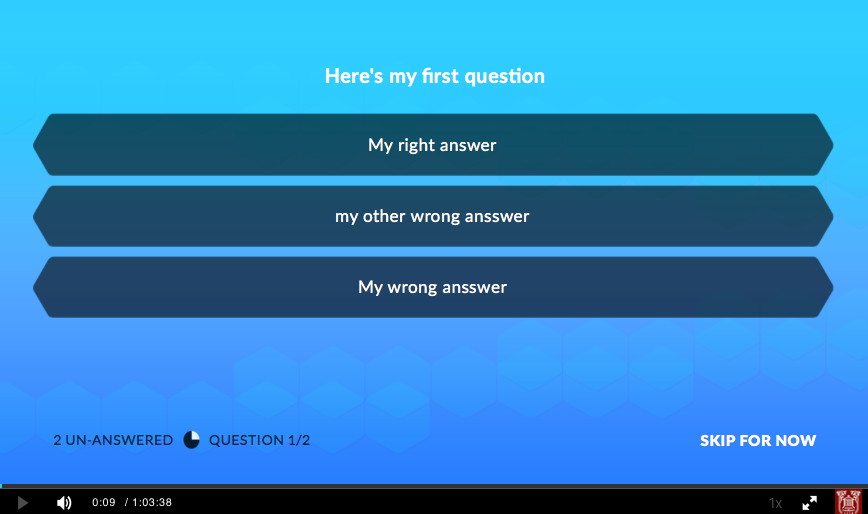 Creating Interactive Quizzes within your Kaltura Videos