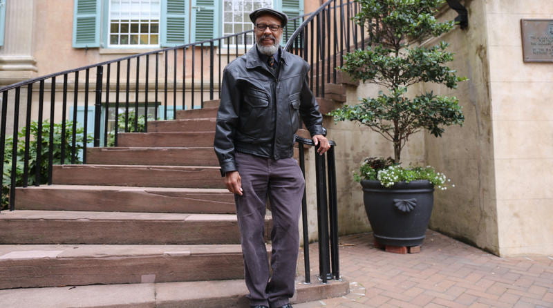 Dr. Bernard Powers in front of Randolph Hall