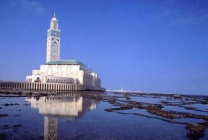 The Hassan II Mosque in Casblanca-Hotel View