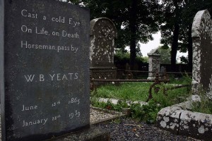 Yeats' tombstone at Drumcliffe Church, under the shadow of Benbulben.