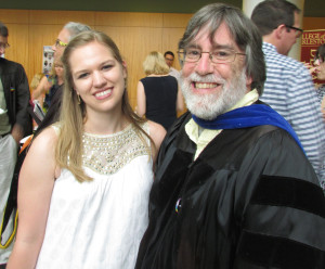 Graduating Political Science major with Dr. John Creed