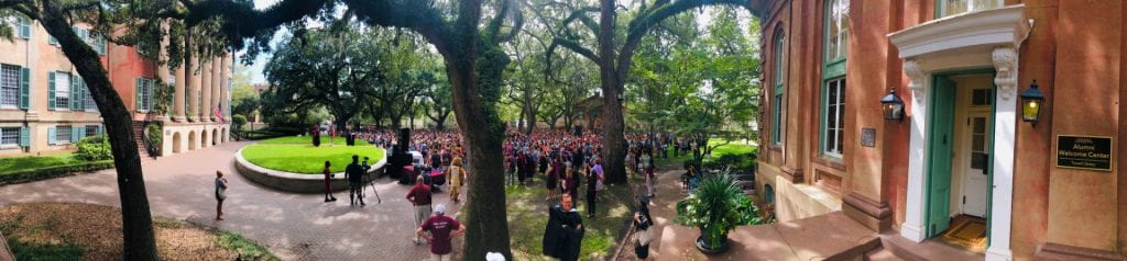Panoramic photo of Cistern Yard during Convocation 2019