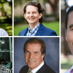 Headshot collage of Steve Litvin, Mark Witte, Rene Mueller, John Crotts and Brumby McLeod, faculty at the College of Charleston School of Business