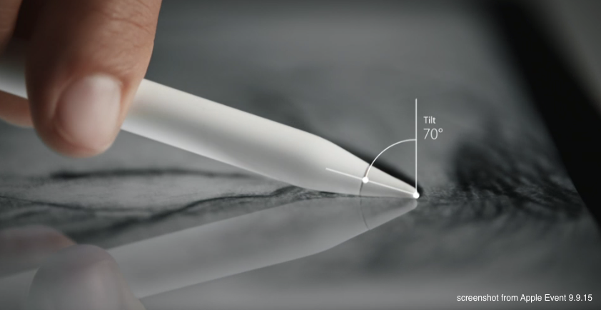Apple Pencil tipped on its side