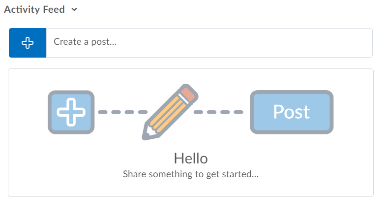 Activity feed Icon with a + a pencil and Post