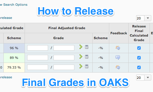 How to Release Final Grades in OAKS