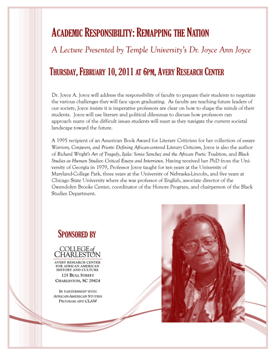 Academic Responsibility: Remapping the Nation Lecture Flyer