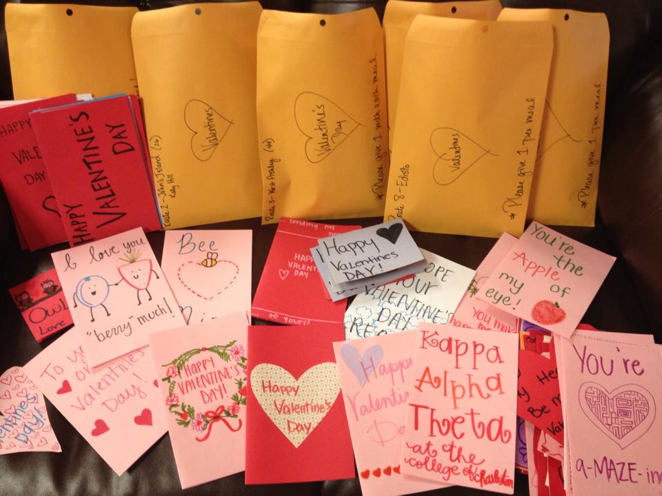 A variety of Valentine's Day cards for Charleston Area Seniors.