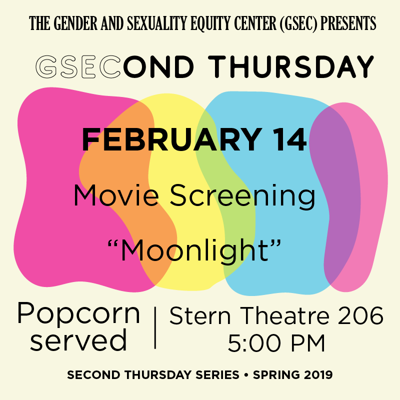 Moonlight movie screening, February 14 at the Stern Center Theatre at 5pm
