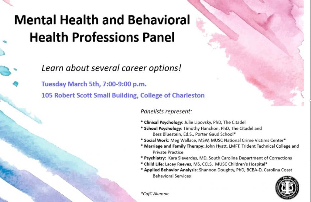 Mental Health & Behavioral Health Professions Panel flyer