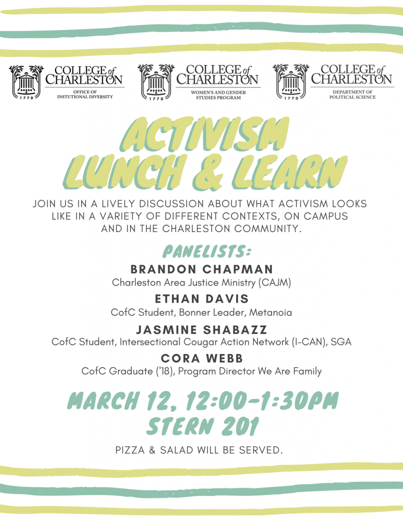 Activism Lunch & Learn Flyer